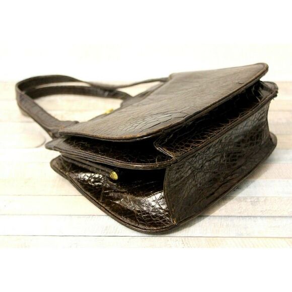 Nordstrom Best BROWN GENUINE LEATHER FRAME POCKETBOOK BAG HANDBAG SMALL PURSE - Picture 9 of 12